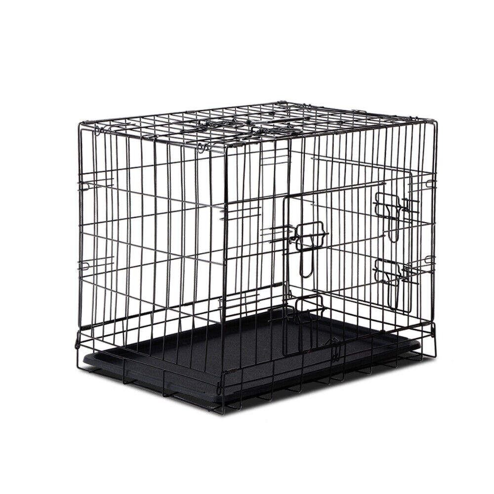 Pet Dog Cage Crate 24" Large Puppy Rabbit Cat Foldable Metal Kennel Portable