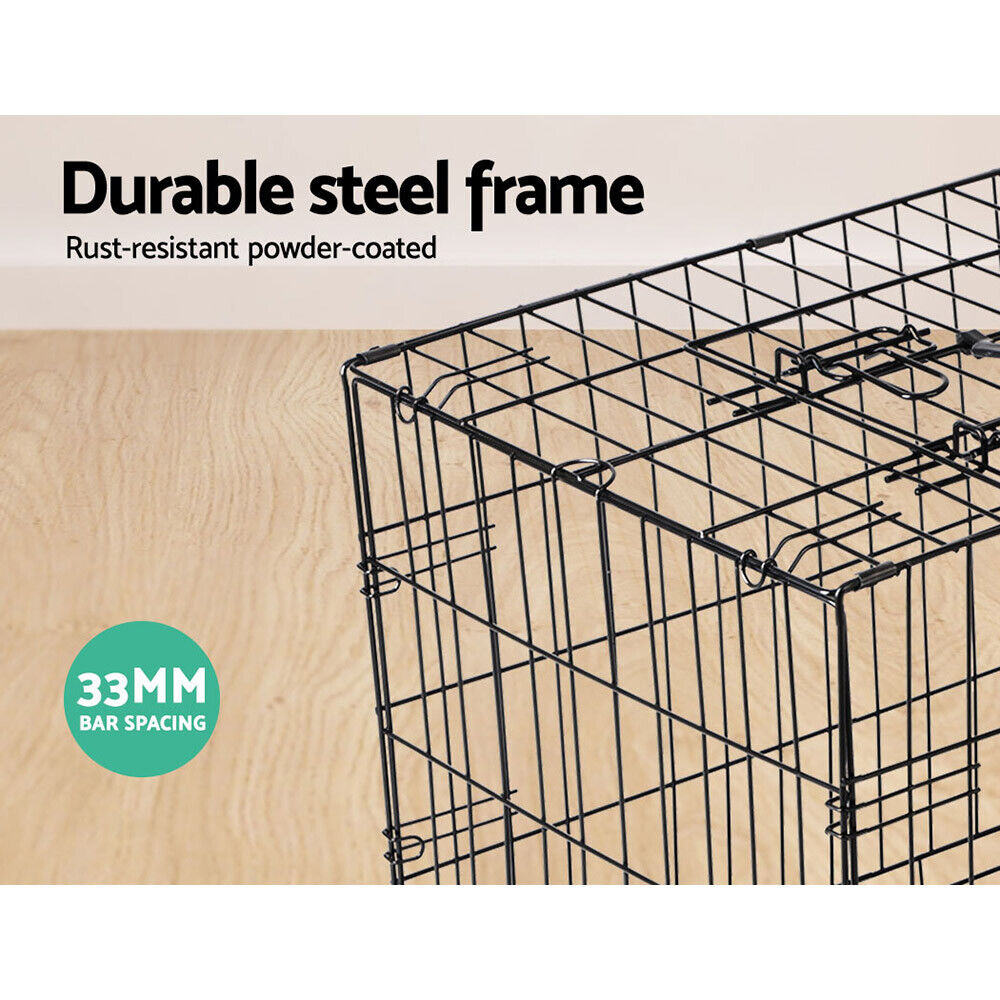 Pet Dog Cage Crate 24" Large Puppy Rabbit Cat Foldable Metal Kennel Portable