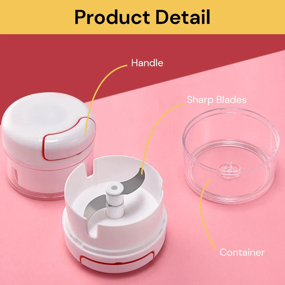 Manual Garlic Onion Chopper Food Meat Mincer Fruit Vegetable Crusher Blender