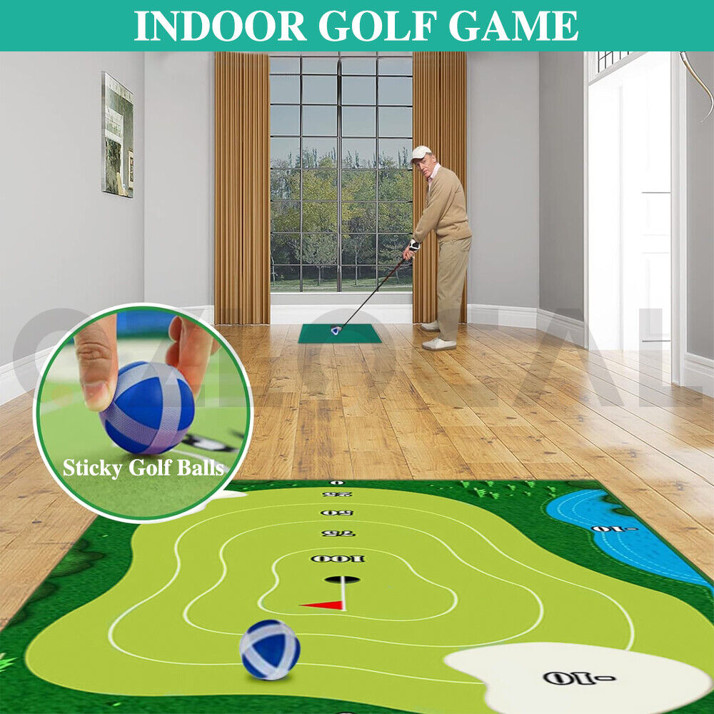 Chipping Golf Game Mat Set Golf Practice Mats Indoor Outdoor Games Family Gifts