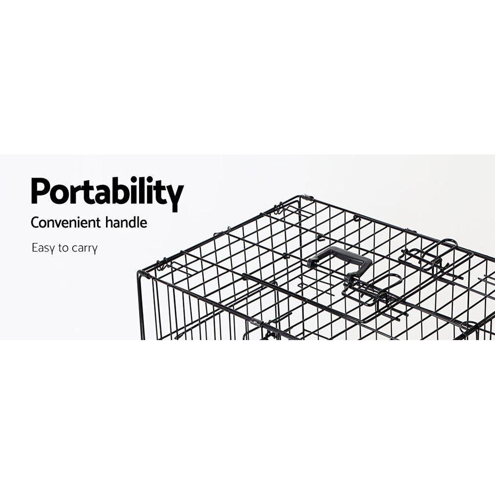 Pet Dog Cage Crate 24" Large Puppy Rabbit Cat Foldable Metal Kennel Portable