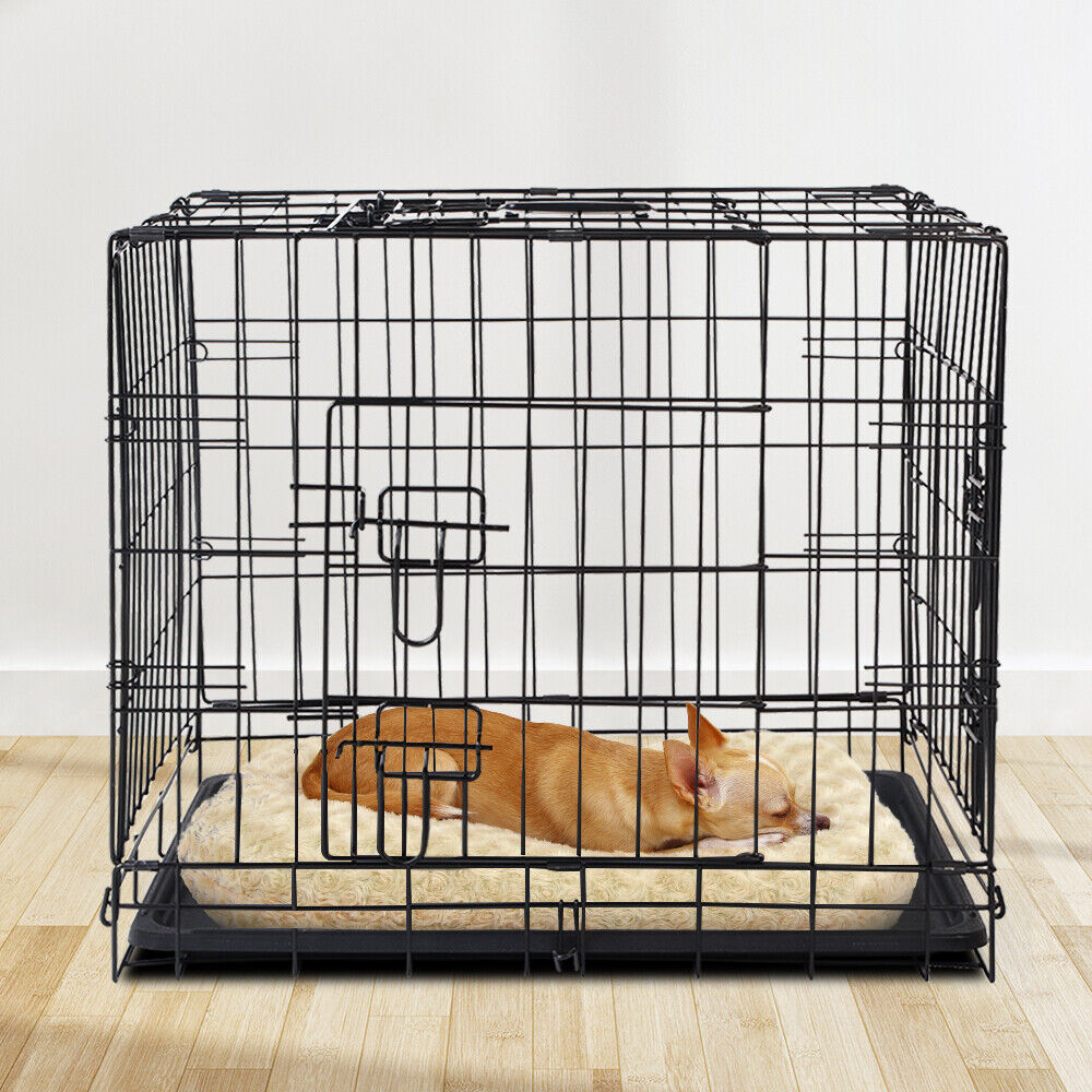 Pet Dog Cage Crate 24" Large Puppy Rabbit Cat Foldable Metal Kennel Portable