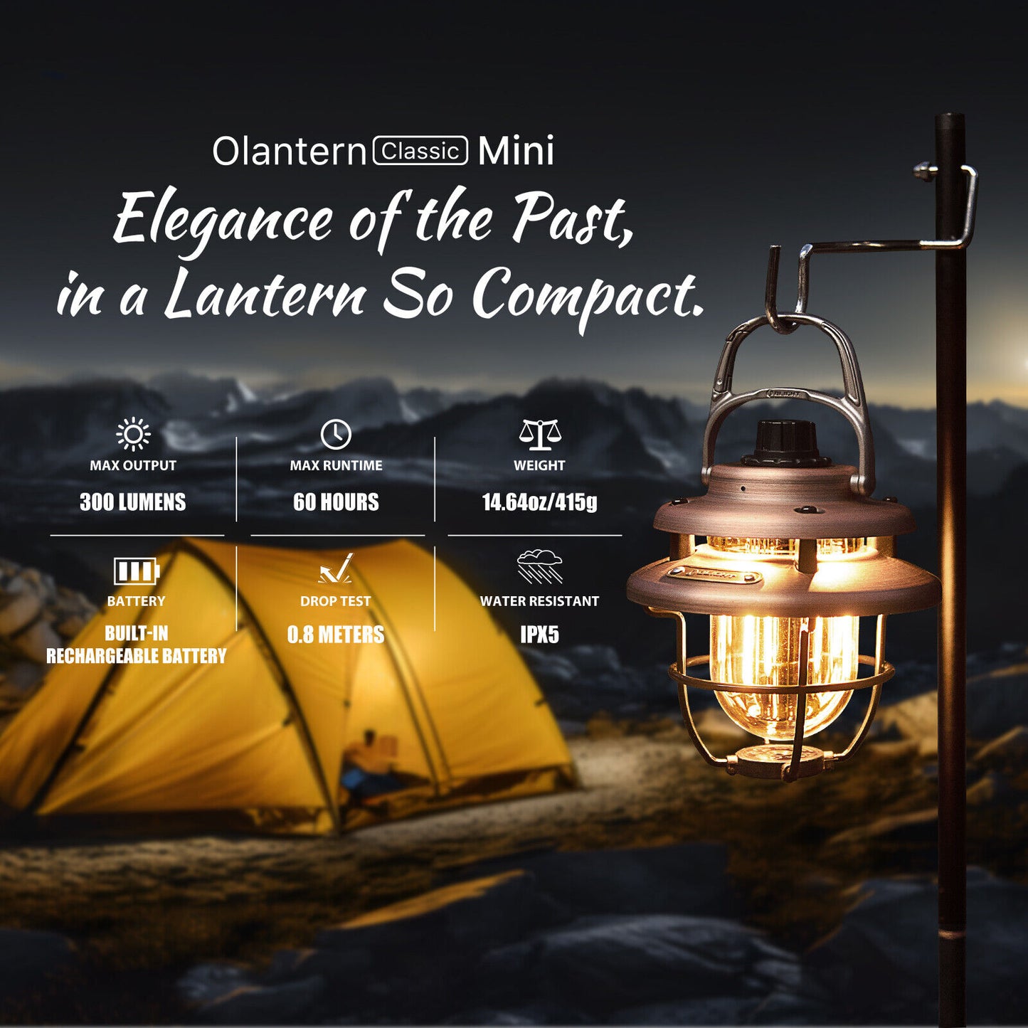 Classic Mini Rechargeable LED Portable Camping Lantern Tent Lamp