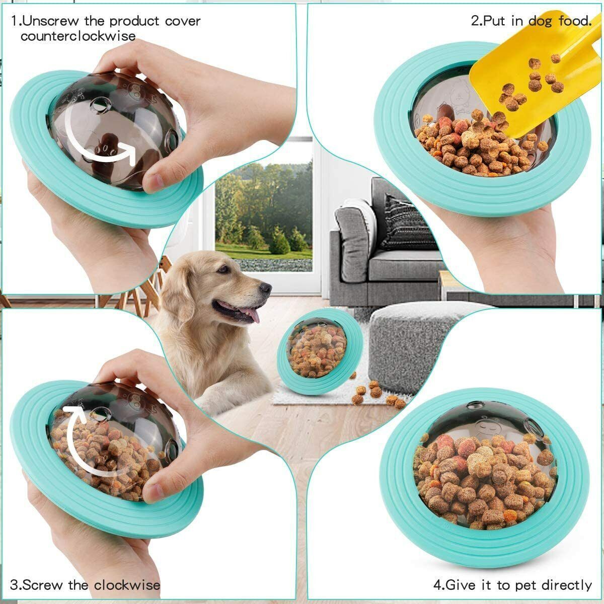 Dog Planet Treat Feeder Toy Tumbler Puzzle Interactive Leak Pet Food Dispenser