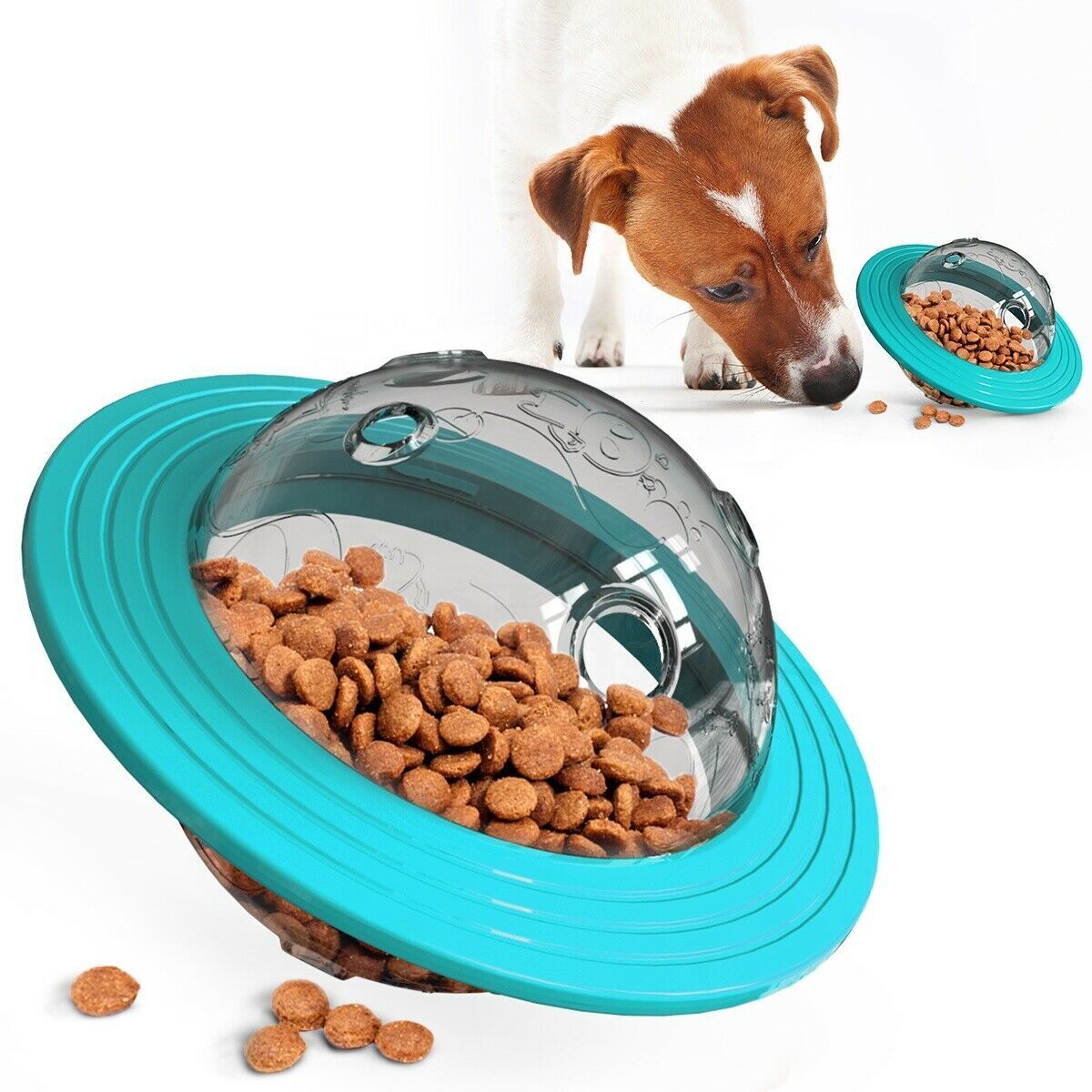 Dog Planet Treat Feeder Toy Tumbler Puzzle Interactive Leak Pet Food Dispenser