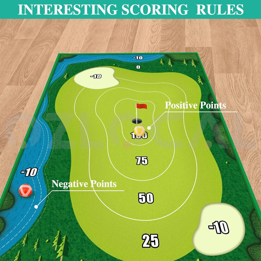 Chipping Golf Game Mat Set Golf Practice Mats Indoor Outdoor Games Family Gifts