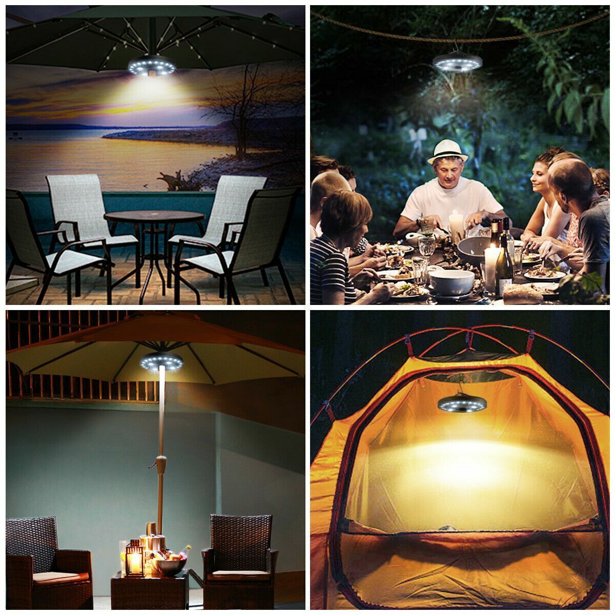 28 LED Patio Umbrella Parasol Lights 3 Brightness Mode Outdoor Camping Lamps