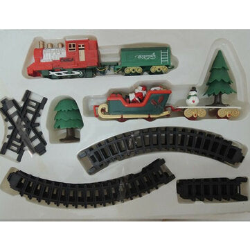 Christmas Musical Light Train Trees Box Set Carriage Kid Gift Toy Ornament Decor