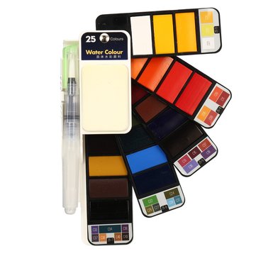 Watercolor Paint Set 18/25 Assorted Colors Professional Art Travel Paintings