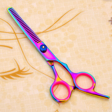 7'' Pet Hair Scissors Tool Grooming Cutting Thinning Curved Shears Comb Kit for Dog Cat Hair Stlyle