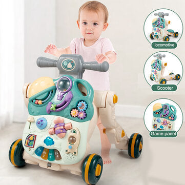 3 in 1 Kids Baby Toddler Walker Ride on Toy Step Develop Game Panel Activity