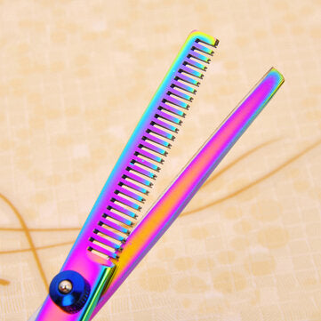 7'' Pet Hair Scissors Tool Grooming Cutting Thinning Curved Shears Comb Kit for Dog Cat Hair Stlyle