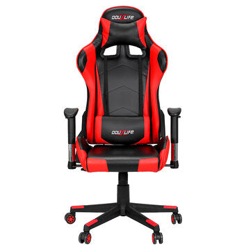 Douxlife® Racing GC-RC01 Gaming Chair Ergonomic Design 180°Reclining with Thick Padded High Back Added Seat Cushion 2D Ajustable Armrest for Home Office