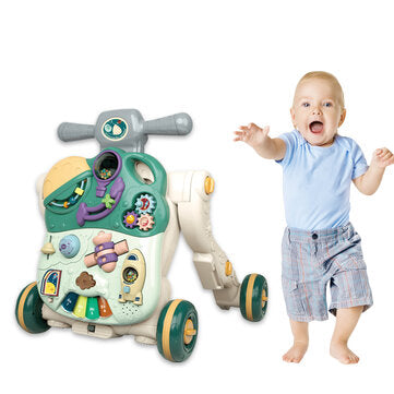 3 in 1 Kids Baby Toddler Walker Ride on Toy Step Develop Game Panel Activity