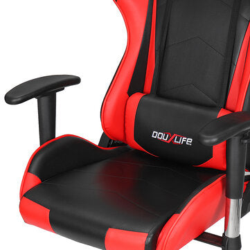 Douxlife® Racing GC-RC01 Gaming Chair Ergonomic Design 180°Reclining with Thick Padded High Back Added Seat Cushion 2D Ajustable Armrest for Home Office