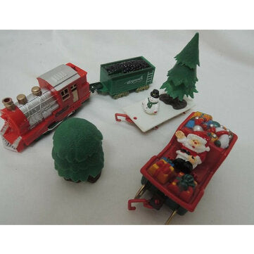 Christmas Musical Light Train Trees Box Set Carriage Kid Gift Toy Ornament Decor