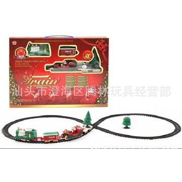 Christmas Musical Light Train Trees Box Set Carriage Kid Gift Toy Ornament Decor