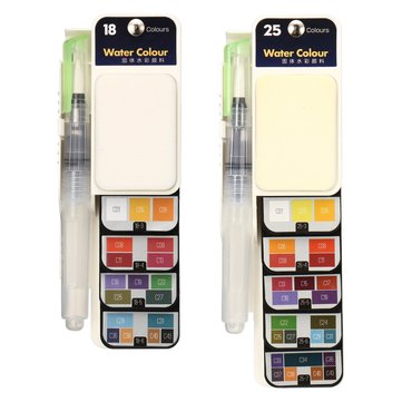 Watercolor Paint Set 18/25 Assorted Colors Professional Art Travel Paintings