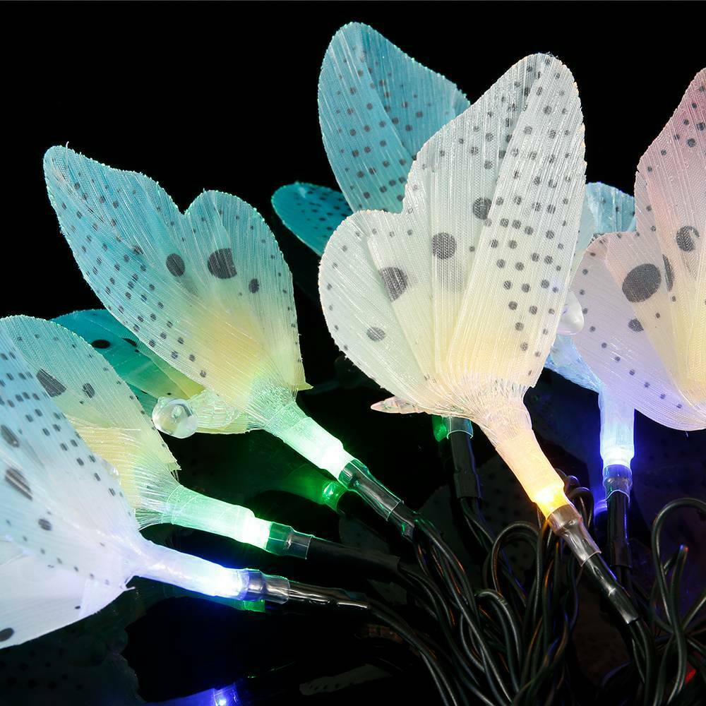 12 LED Solar String Fairy Lights Butterfly