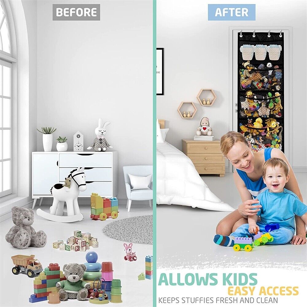 4 Mesh Pockets Storage Over Door Organizer Closet With for Kid Toys Shoes