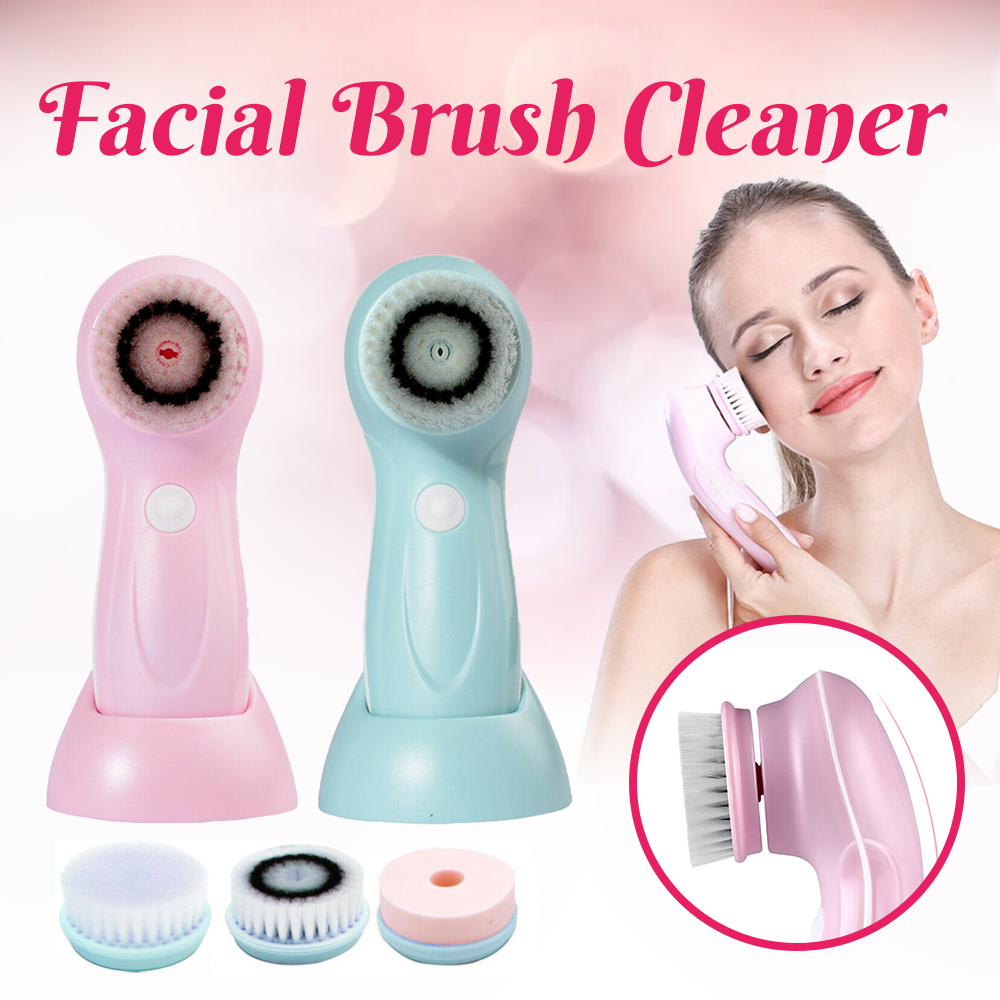 3in1 Electric Facial Brush Skin Care Cleaning Waterproof Massager Face Cleaner