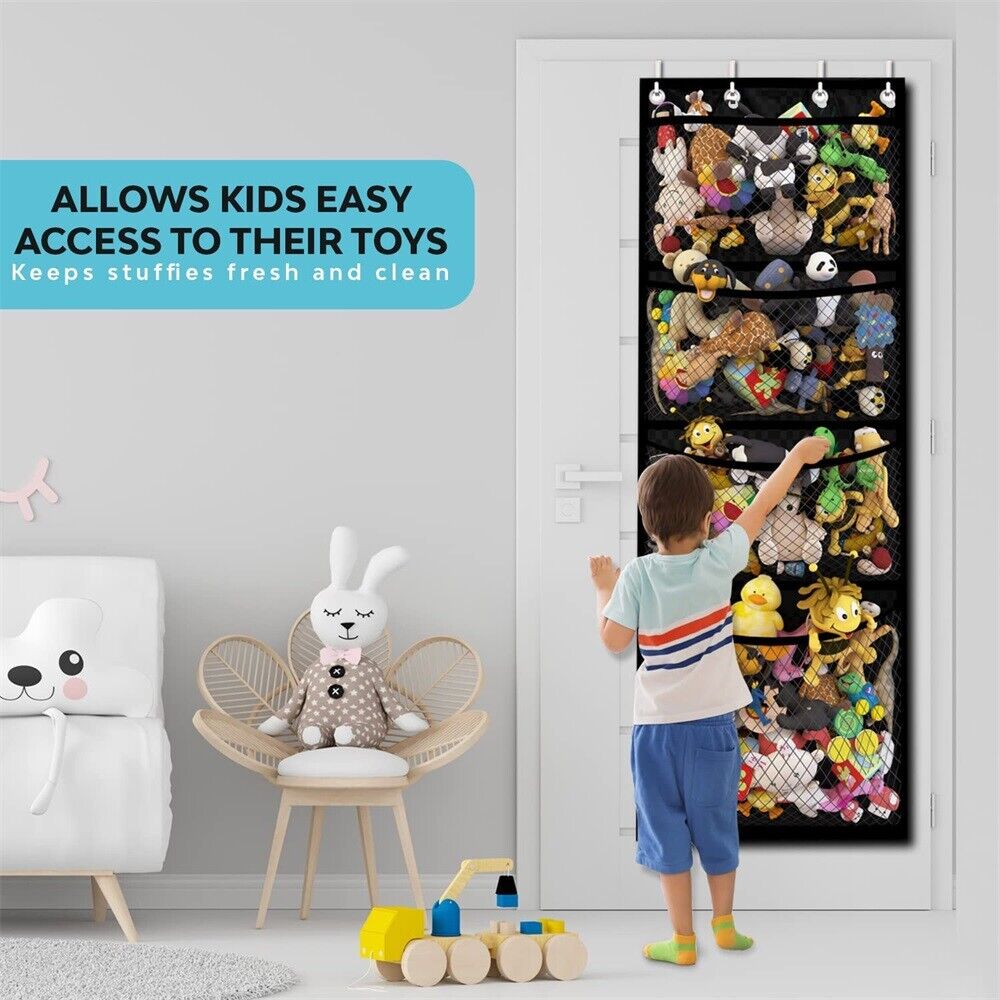 4 Mesh Pockets Storage Over Door Organizer Closet With for Kid Toys Shoes