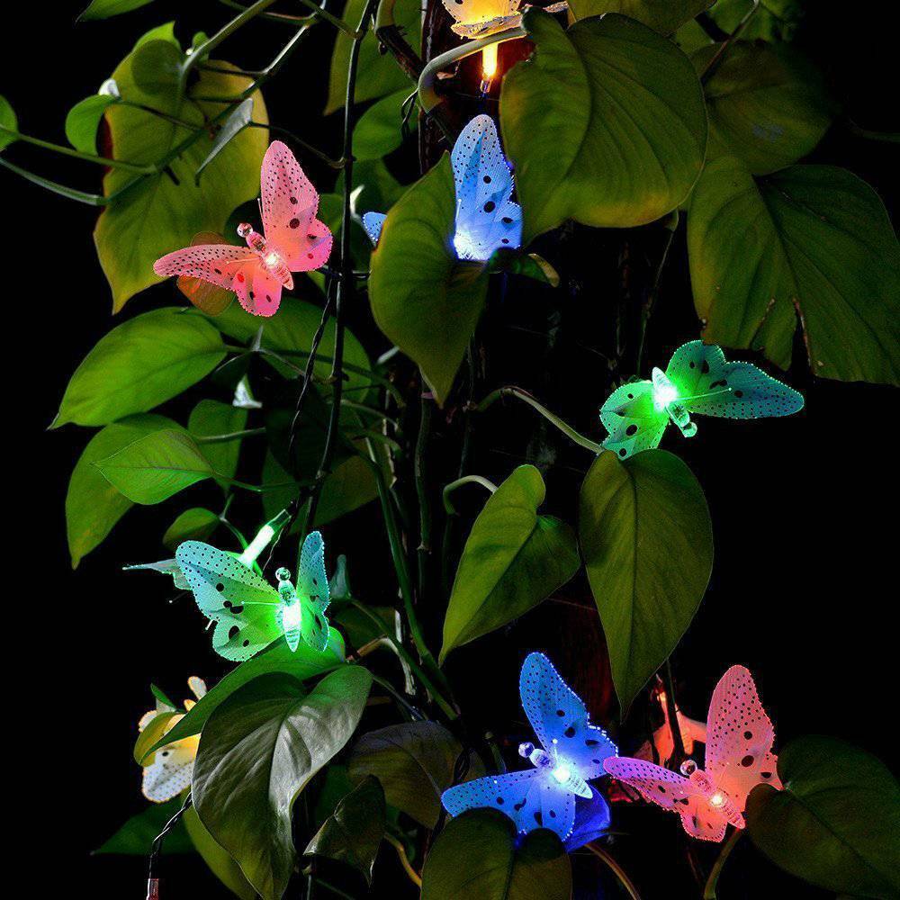 12 LED Solar String Fairy Lights Butterfly