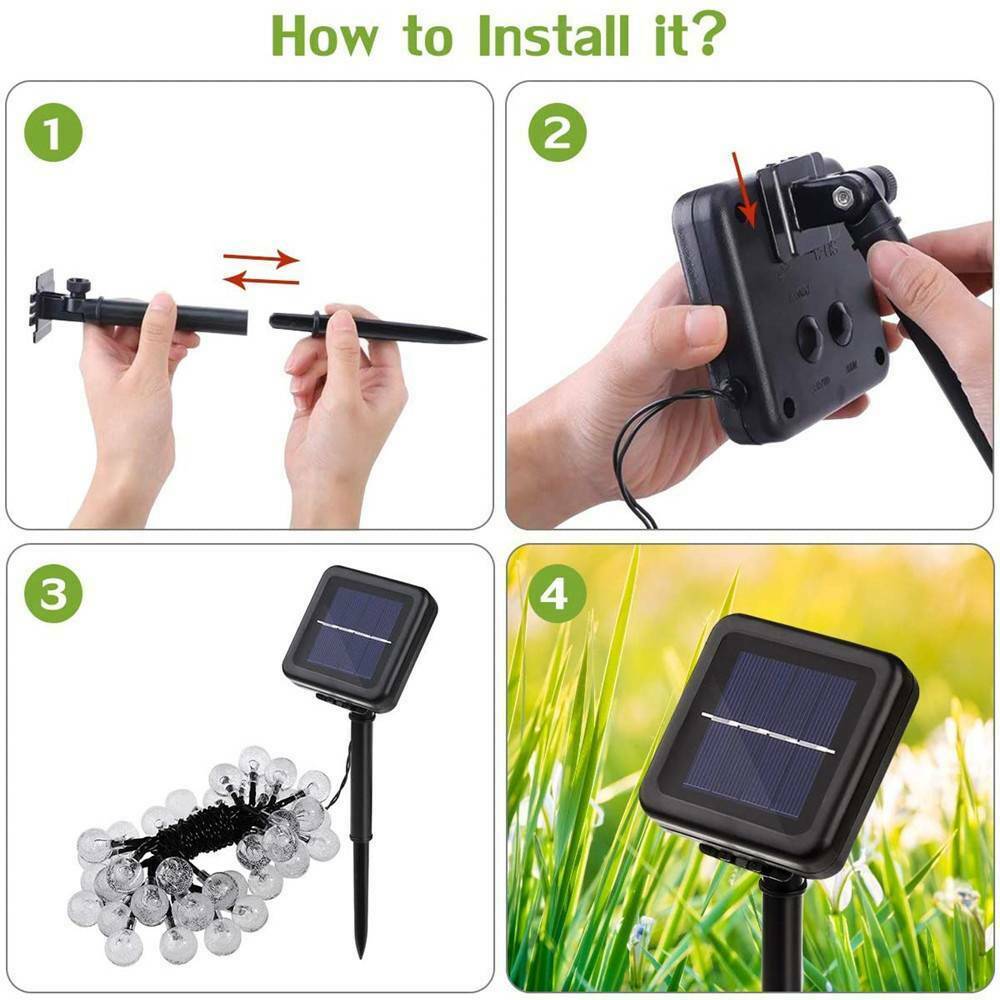12 LED Solar String Fairy Lights Butterfly