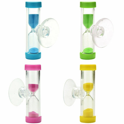 3pcs Sandglass Hourglass for Tooth Brushing Shower Timer Suction Cup Count Down