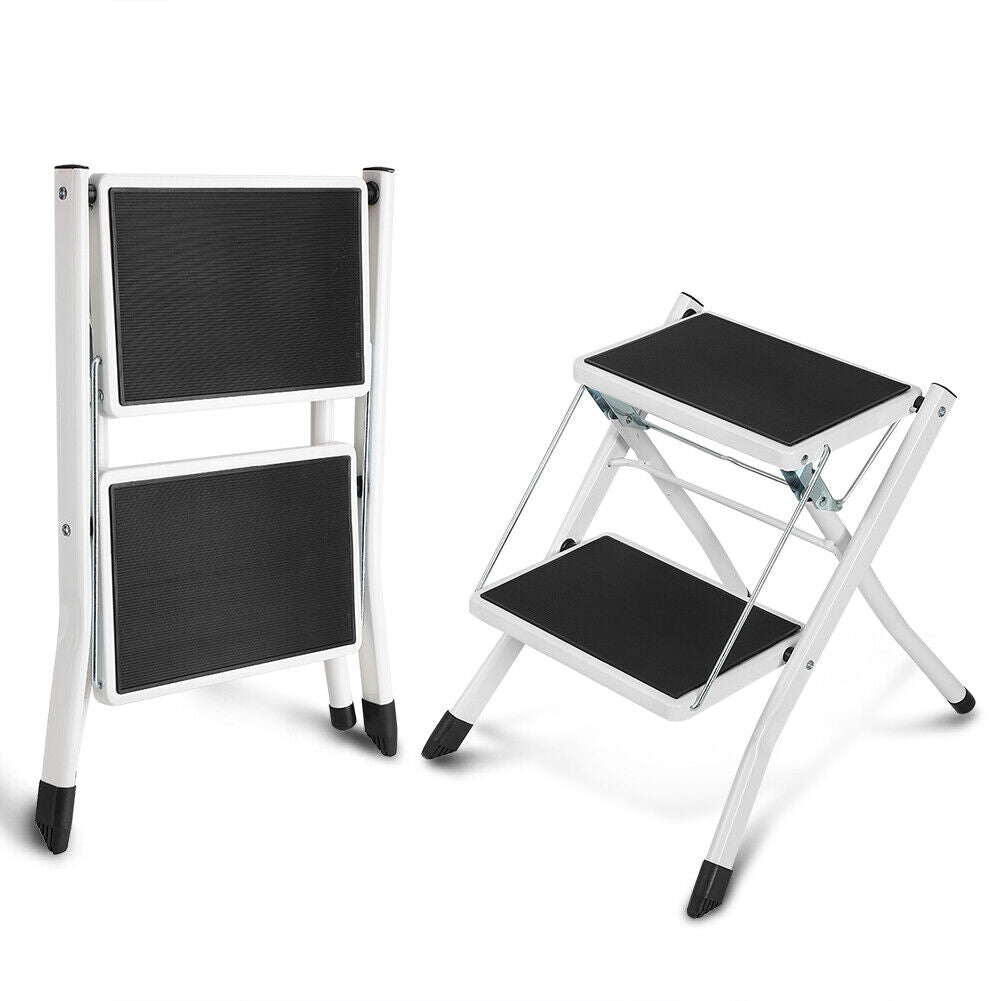 AU 2 Step Stool Folding Ladder Anti Slip Safety Tread Home Kitchen up to 120KG