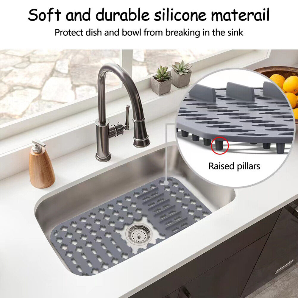 Silicone Protector Grid Mat Non-slip Sink Drain Pad for Home Kitchen Accessories