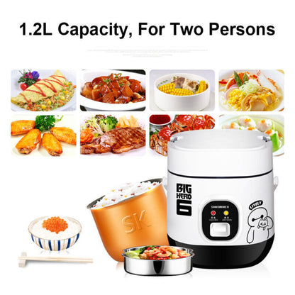 For 1-2 Person Portable Mini Electric Rice Cooker 1.2L Small Rice Cook 3 Cups AU