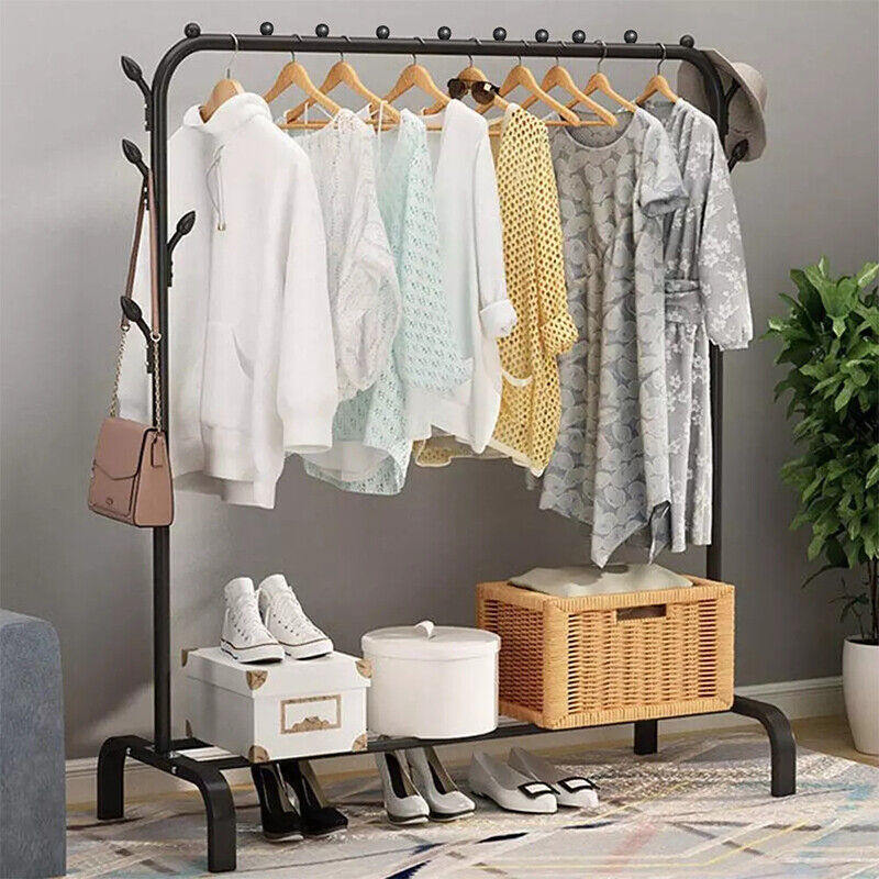 Heavy Duty Clothes Rail Rack Hanging Garment Display Stand Shoe Storage Shelf AU