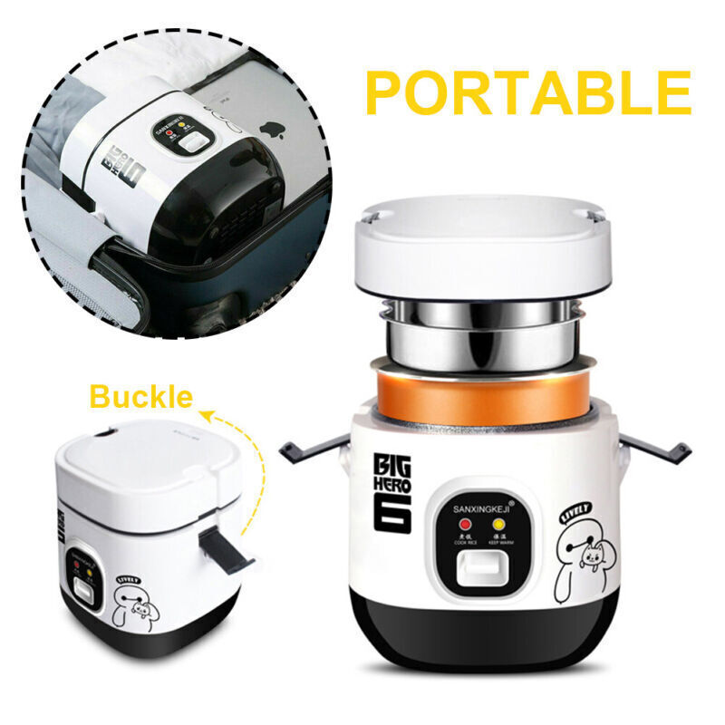 For 1-2 Person Portable Mini Electric Rice Cooker 1.2L Small Rice Cook 3 Cups AU