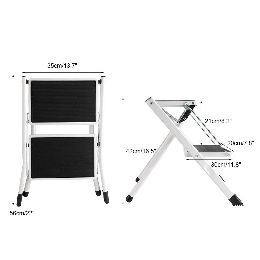 AU 2 Step Stool Folding Ladder Anti Slip Safety Tread Home Kitchen up to 120KG