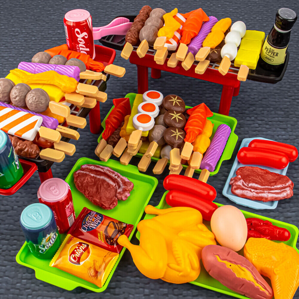 Set Kids BBQ Pretend Play Kitchen Food Toys Cooking Playset for Kids 28pcs AU