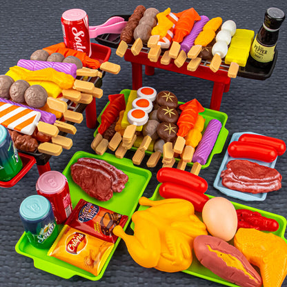 Set Kids BBQ Pretend Play Kitchen Food Toys Cooking Playset for Kids 28pcs AU