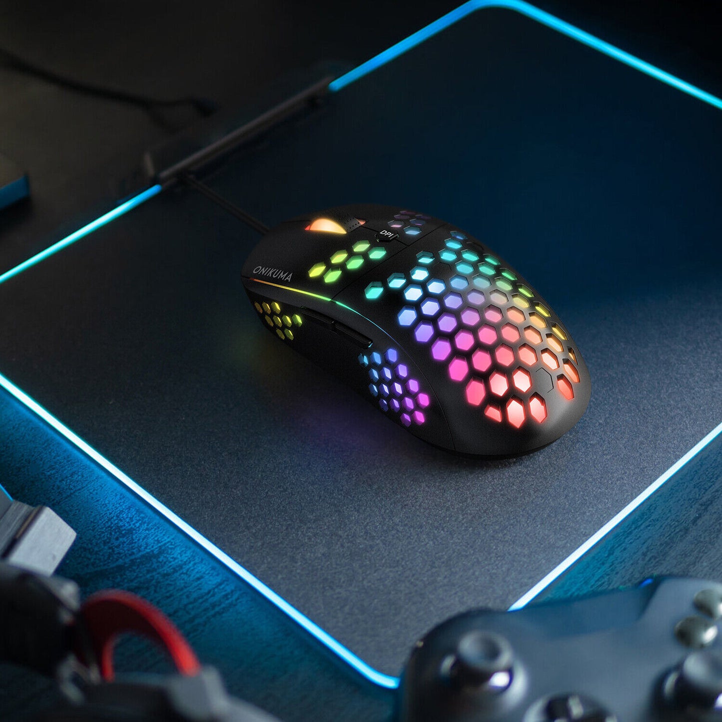 CW903 RGB Six-Speed Adjustable honeycomb Non-Slip Wired Gaming Mouse