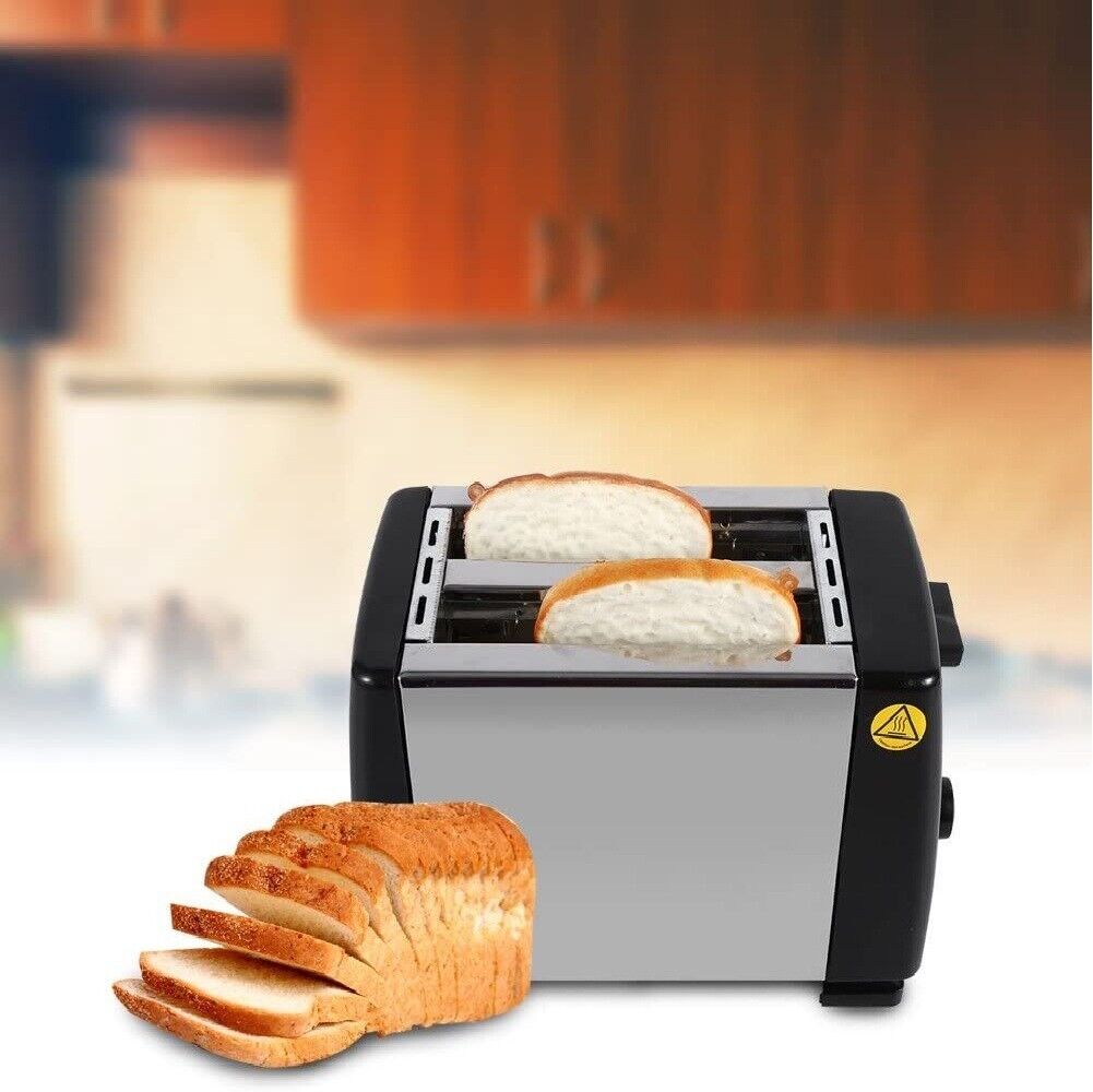 Electric Automatic Toaster Bread Stainless Steel 2 Slice Extra Wide Slot Toaster