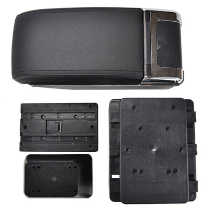 Universal Car Center Console Armrest Storage Box Case Organizer Leather