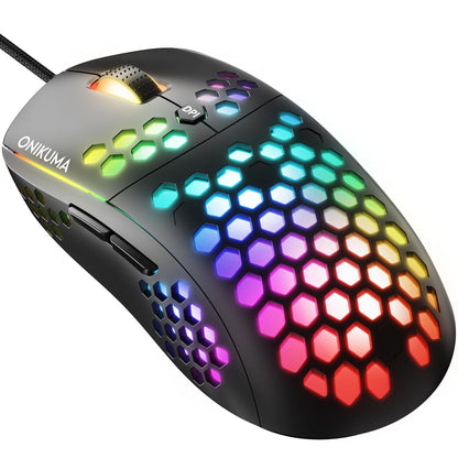 CW903 RGB Six-Speed Adjustable honeycomb Non-Slip Wired Gaming Mouse