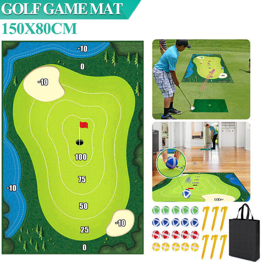 Chipping Golf Game Mat Set Golf Practice Mats Indoor Outdoor Games Family Gifts