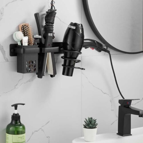 Bathroom Wall Mount Hair Dryer Holder Hair straightener Stand Storage Rack AU