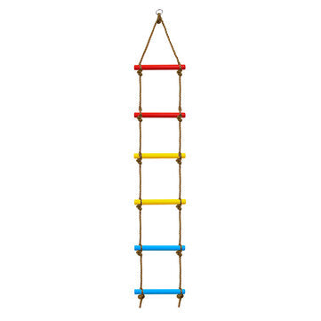 6-Rung Colorful Swing Ladder Children Climbing Rope Ladder Toys Outdoor Leisure Physical Fitness Training Climbing Ladder