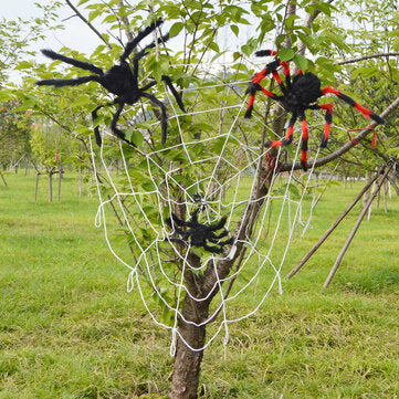 Halloween LED Spider Web Outdoor Horror Party Props Light Up Cobweb Spooky Decor