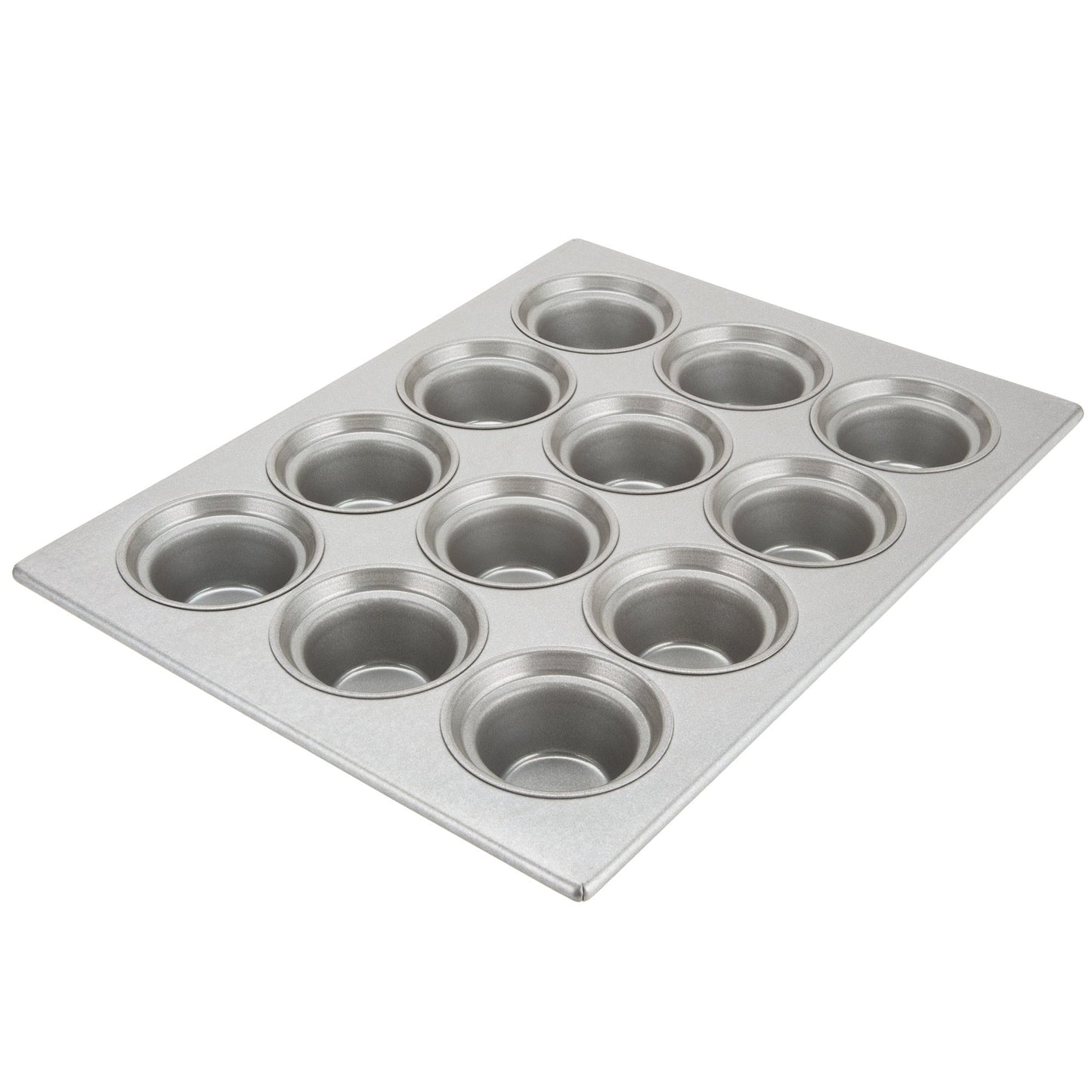 Chicago Metallic cupcake pan 43025 12 Cup 7.3 oz. Glazed Aluminized Steel Jumbo Crown Muffin Pan - 13 1/2" x 17 1/2"