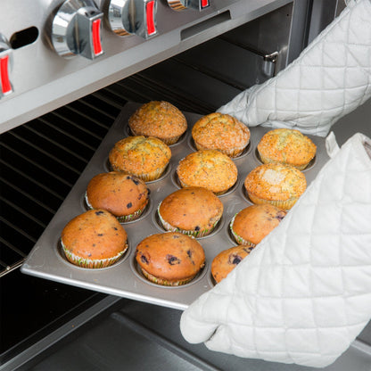 Chicago Metallic cupcake pan 43025 12 Cup 7.3 oz. Glazed Aluminized Steel Jumbo Crown Muffin Pan - 13 1/2" x 17 1/2"