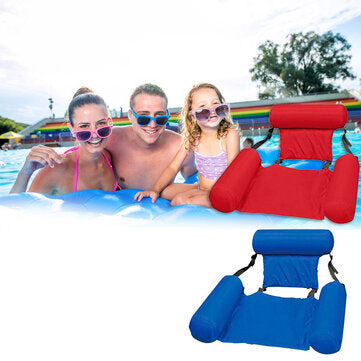 Water Lounge Chair Summer Swimming Inflatable Foldable Floating Row Backrest Air Mat Party Pool Toy