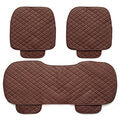 3Pcs Car Seat Cover Universal PU Leather Protector Cushion Front Rear