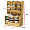 Pen Holder Wooden Pencil Storage Holder Study Home Office Case Rack Drawer